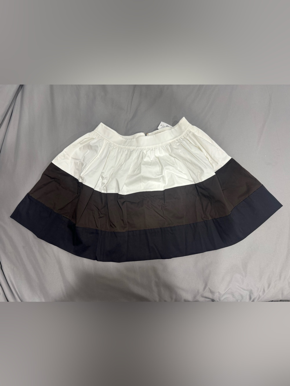 Women’s Colorblock Tiered Skirt - White, Brown, Black
